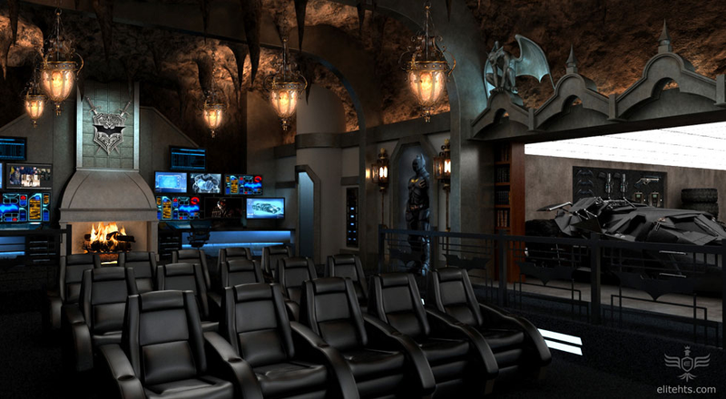 Illustration for article titled Batcave-inspired home theater would fit right in at Wayne Manor